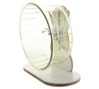 CIYODO Roue d'exercice Silencieuse pour Hamster 18 CM avec Support Blanc et Roue Verte pour Petits Animaux Souris Gerbilles Lapins d'exercice pour Cage à Souris et Gerbilles