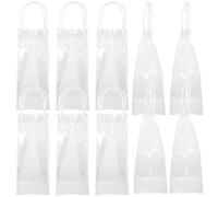 CIYODO Sachets Transparents Ménagers pour Bouteille de Vin avec Poignées, Design Simple en Pvc Réutilisable, pour Camping et Emballage Cadeau