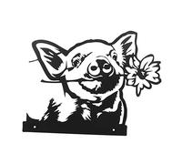 CIYODO Sculptures Et Statues De Jardin En Fer Noir Pour Décoration Extérieure Terrasse Pelouse, Figurine D'animal De Ferme Décoration De Clôture, Sculpture Solide Résistante à L'usure Pour Jardin