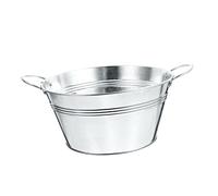 CIYODO Seau à Fruits en Fer à Double Poignée 10 L Bassin de Rangement Ménager en Métal Argenté Résistant et Facile à Nettoyer Usage Potager et Rangement la Cuisine Bac Multifonction