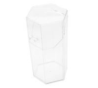 CIYODO Seau de Rangement Maquillage Transparent Acrylique avec Couvercle Anti-poussière Organisateur Hexagonal pour Pinceaux et Outils Cosmétiques Compact et Élégant pour Bureau et Salle