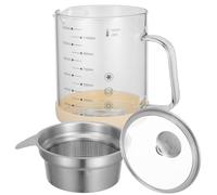 CIYODO Séparateur de Graisse avec Filtre Silicone Antidérapant pour Huile de Cuisson et Jus Multi-usage pour Cuisine et Filtrage de Graisse Pot Collecteur avec Passoire Robuste