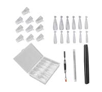 CIYODO Set Manucure Pédicure Nail Clamp avec Pince et Stylo Double Tête pour Extension Ongles Kit Manucure DIY Facile pour Décoration et Prolongation des Ongles à Domicile ou Salon