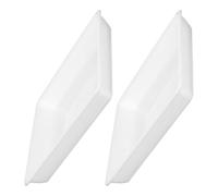 CIYODO Soucoupes Carrées en Plastique 35 CM Lot de 2 Bac de Récupération d'eau Blanc pour Jardinières Extérieures et Plantes Succulentes