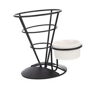 CIYODO Support à Frites avec Porte Sauce Présentoir Snack Créatif Compact et Support Pratique pour Cornets Snacks Design Simple