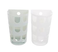 CIYODO Support à Herbe pour Lapin Et Cochon D’Inde Fixe, Plastique Solide, Lot De 2 Petits Paniers Bleus Et Blancs, Mangeoire Anti-gaspillage pour Cage, Petits Animaux De Compagnie