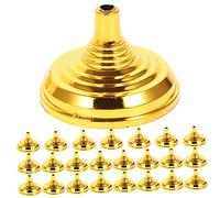 CIYODO Support de Mât de Drapeau Plaqué Or 24 Pièces, Fixation Murale Décorative pour Extérieur et Intérieur, Base Ronde Dorée, Compatible Hampe Drapeau pour Balcon, Jardin, Porche