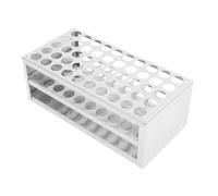 CIYODO Support et Argenté en Essai Inoxydable pour Tubes Acier à 50 Emplacements Diamètre 17mm Organisation Stockage Polyvalent en Laboratoire
