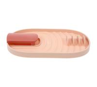 CIYODO Support Pliable pour Couvercle et Cuillère Cuisine, Repose-cuillère Ménager Multifonction en Plastique Rose, Support de Couvercle Résistant à L'usure, Organiseur Compact