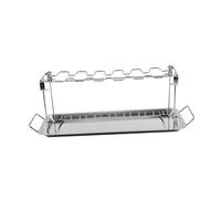 CIYODO Support pour Cuisses et Parties de Poulet Acier Inoxydable avec Bac Récupérateur Intégré Fentes pour Rôtissoire Ventilation pour Four et Barbecue Facile à Nettoyer