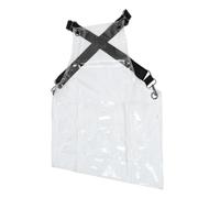 CIYODO Tablier Transparent Réglable pour Coiffeuse Femme Imperméable et Protection Complète Éclaboussures avec Poches Salon de Beauté Barbier et Usage Domestique