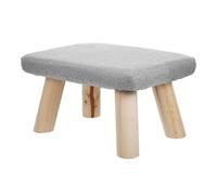 CIYODO Tabouret Repose-Pieds en Bois Massif Gris Clair, Dimensions 35X25X20 CM, Surface Antidérapante, Petit Siège Ergonomique pour Bureau Assis-Debout, Chaise de Pilates et Détente à