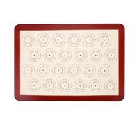 CIYODO Tapis de Cuisson en Silicone Rouge pour Macarons 420x295 Mm, 24 Cercles Antiadhésif Résistant la Chaleur, Accessoire de Pâtisserie Réutilisable pour Four Professionnel et Maison