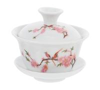 CIYODO Tasse à Thé Chinoise Céramique avec Couvercle Bol Kung Fu Traditionnel pour Maison et Bureau Design Élégant et Protection Anti-poussière