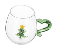 CIYODO Tasse Verre Sapin de Noël Créative pour Boissons Chaudes et Froides Verre à Thème Festif avec Figurine Cadeau Pratique pour de Noël