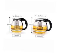 CIYODO Théière Verre avec Filtre Inox Chaleur Poignée Ergonomique Antidérapante Infuseur pour Thé et Bureau Extérieur Tisanière Noire