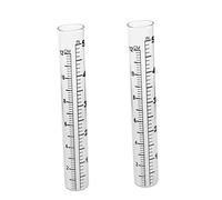 CIYODO Tube à Essai en Verre Pluviomètre à Fond Plat 12 Cm, Lot De 2 Pièces, Mesure Pluie Extérieur Agriculture Météorologie avec Échelle Graduée Précise