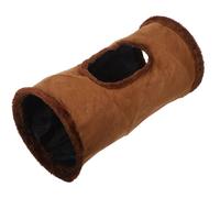 CIYODO Tunnel Pliable pour Chats Intérieur avec Balle Peluche Suspendue et Bœuf Tube de Jeu Repliable Marron pour Chatons et Animaux de Compagnie à Domicile