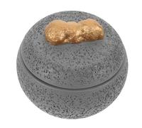 CIYODO Urne Funéraire pour Chien 350 ML en Ciment Gris Couvercle Hermétique Boîte à Cendres Compacte et Solide Urne Souvenir pour Animaux de Compagnie Coffret Commémoratif Résistant à