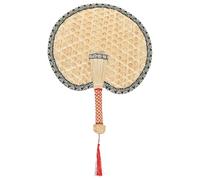 CIYODO Ventilateur Portable d'Été en Paille de Blé Tressée, Éventail à Main Style Rustique Chinois, Léger et Réutilisable, Conçu pour Usage Estival et Fêtes en Plein Air