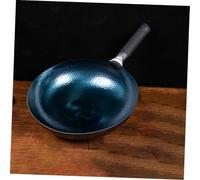 CIYODO Wok Forgé Artisanal Non Adhérent Poêle à Frire Traditionnelle Robuste Compatible Plaques Induction et Gaz Ergonomique et Multi-usage pour Cuisson Maison