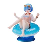Ciyoulio Anime Re 0 Figurine Rem assis dans un maillot de bain - Figurine anime Sitting Manga Fille Figurines Décoration de table Sculpture Anime Cadeau