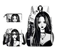Ciyoulio Ensemble de 3 pièces Osaki Nana Sac à dos Komatsu Nana Anime Cartable Sac à bandoulière Sac à stylos Impression 3D Trousse à crayons Fournitures scolaires pour étudiant, Type 9., Taille