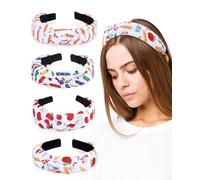 CiyvoLyeen Lot de 4 bandeaux larges noués pour enseignantes - Accessoires élégants pour filles - Parfaits pour les pinces à cheveux des enseignants, la semaine de reconnaissance, la rentrée scolaire