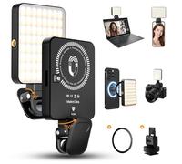 CIYYFVA 128 LED Lumiere Telephone Selfie Portable, Magnétique Lampe Selfie avec Clip CRI 95+ 3000mAh 3000-6500K pour pour Tiktok, Phone, Ordinateur Portable, Caméra