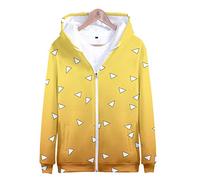 CIZEUR Sweats Garçon Demon Slayer Cosplay Veste zippée pour Dessin Animé Japonais ，Agatsuma Zenitsu XXS