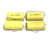 cizihuu Lot de 10 condensateurs audio axiaux sans électrodes, 2.2UF(225), 250V, 2.2µF