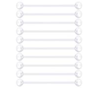 Cizme 10 pièces Barre industrielle Acrylique 14G 38mm Piercing invisible au Cartilage Ear Papille Retainer plastique