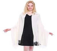 CJ Apparel Blanc Cassé Épaisse Solide Couleur Unie Conception Népalaise Châle écharpe étole Wrap Châles Pashminas Nouvelle