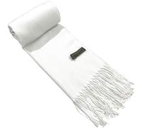 CJ Apparel Blanc Homme Népalais Couleur unie Design Mode Tricoté Echarpe Echarpes Automne/Hiver Etoles NOUVEAU