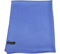 CJ Apparel Bleu Echarpe de Pashmina en Châle Népalaise Solide Couleur Unie Conception Wrap Étole Secondes