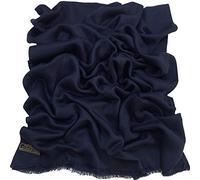 CJ Apparel Bleu Marine Echarpe de Pashmina en Châle Népalaise Solide Couleur Unie Conception Wrap Étole