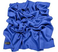 CJ Apparel Bleu Royal Echarpe de Pashmina en Châle Népalaise Solide Couleur Unie Conception Wrap Étole