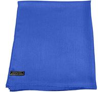 CJ Apparel Bleu Royal Echarpe de Pashmina en Châle Népalaise Solide Couleur Unie Conception Wrap Étole Secondes
