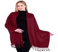 CJ Apparel Bordeaux Solide Couleur Unie Conception Népalaise Châle écharpe étole Wrap Secondes