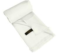 CJ Apparel - Châle népalais à franges de couleur unie, écharpe, étole, jeté de canapé, foulard pour la tête, pashmina - Fabriqué à la main au Népal - NOUVEAU, blanc éclatant, Taille unique