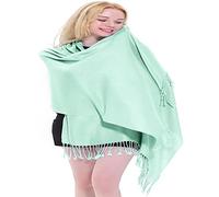 CJ Apparel Châle népalais uni pour écharpe, écharpe, couvre-tête, pashmina, Baby Green An1003, Taille unique