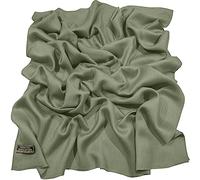 CJ Apparel Châle Népalais Vert Sauge, Taille Unique, Franges, Écharpe, Pashmina, Fabriqué à la Main au Népal