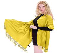 CJ Apparel Écharpe Châle Pashmina Pashminas CJ Apparel Couleur unie - Jaune - Taille unique