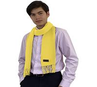 CJ Apparel Écharpe népalaise pour homme - Couleur unie - Pour le visage et le cou - Fabriquée à la main au Népal, jaune, taille unique