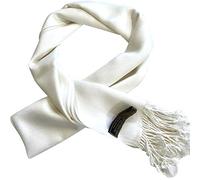 CJ Apparel - Écharpe tricotée pour homme - idéale pour l’automne et l’hiver - Blanc - Taille Unique