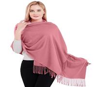 CJ Apparel Épais Châle Écharpe en Coton Mélangé - Design Couleur Unie, Couvre-Tête, Couverture Visage, Pashmina - Rose Corail Foncé, Taille Unique