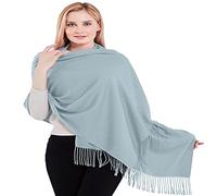 CJ Apparel Épais Châle Écharpe en Coton Mélangé - Design Couleur Unie, Couvre-Tête, Couverture Visage, Pashmina - Bleu Clair, Taille Unique