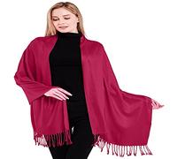 CJ Apparel Fuchsia Rose Solide Couleur Unie Conception Népalaise Châle écharpe étole Wrap Secondes