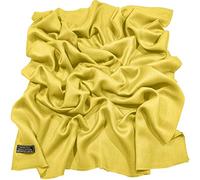 CJ Apparel Jaune Echarpe de Pashmina en Châle Népalaise Solide Couleur Unie Conception Wrap Étole Secondes