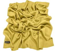 CJ Apparel Jaune Or Echarpe de Pashmina en Châle Népalaise Solide Couleur Unie Conception Wrap Étole